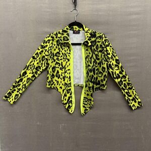 INC Jacket Womens Medium Animal Print Long Sleeve Open Front Made in USA